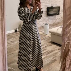 Chiquease Allover Print Surplice Neck A-line Dress